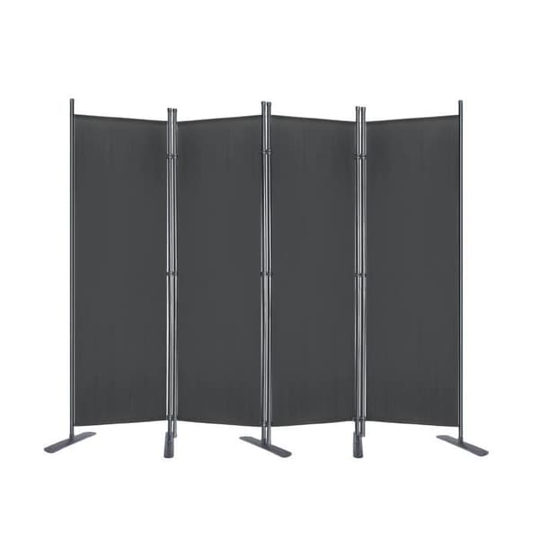 Paravent - LZQ - 225 x 180 cm - Flexibel och justerbar - Antracit - Bas i järn