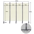 Miniatyrbild 2 av 4: Paravent - XMTECH - 4 Paneler - Fällbar - Polyester - 225 x 180 cm - Beige