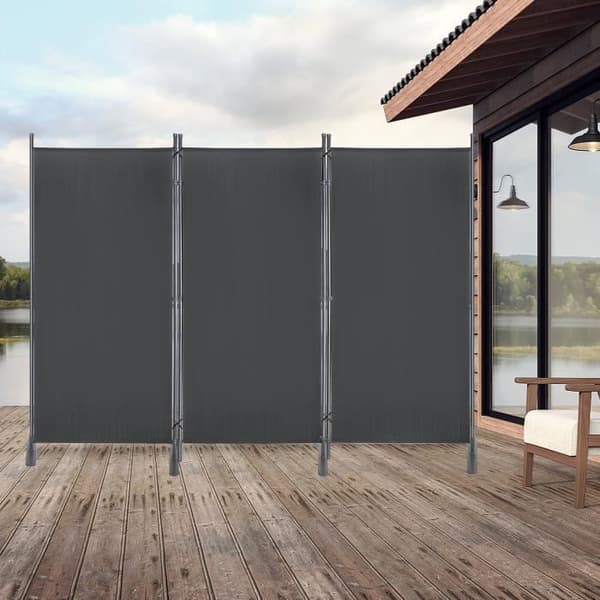 Paravent - XMTECH - 3 Paneler - Fällbar - Integritetsskydd - Antracit 275x180 cm