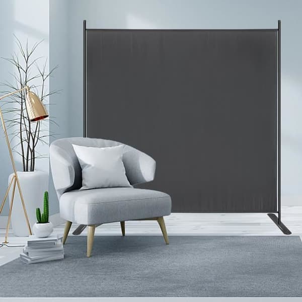 Skärm - XMTECH - Polyester Canvas Skiljevägg - 185 x 180 cm - Lackerad metallram - Antracit