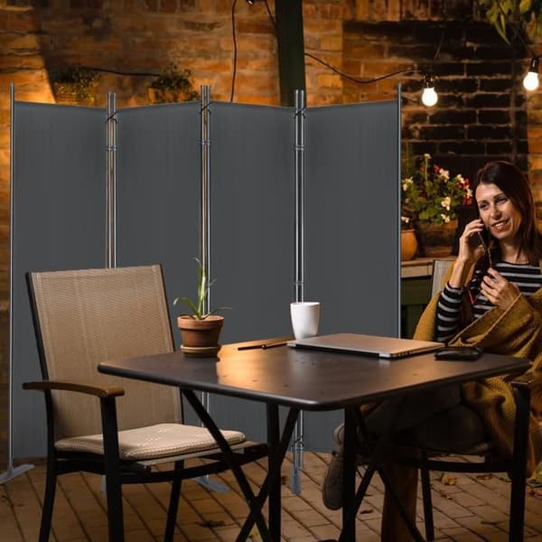 4-panelsskärm - XMTECH - Vikbar modell - Integritetsskydd - 225 x 180 cm - Antracit