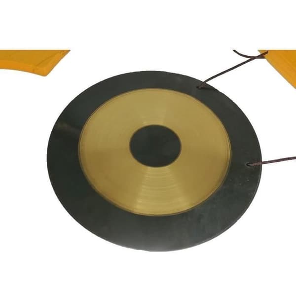 Asian Zen Chime - LA CHINEUSE - 12 cm Gong - Rått trä och koppar - Brunt och guld