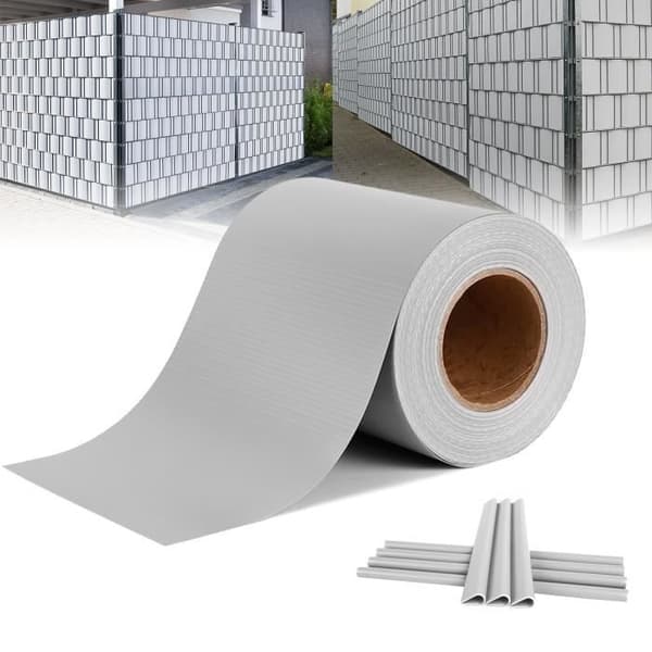Paravent - LARS360 - 35m x 19cm - Väderbeständig PVC - Färg Grå - Utomhusbruk