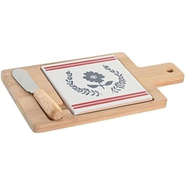 Förrättsset - DKD Home Decor - Blå, Vit, Röd - Stengods - 21,5 x 11,8 x 1,5 cm - Modern design