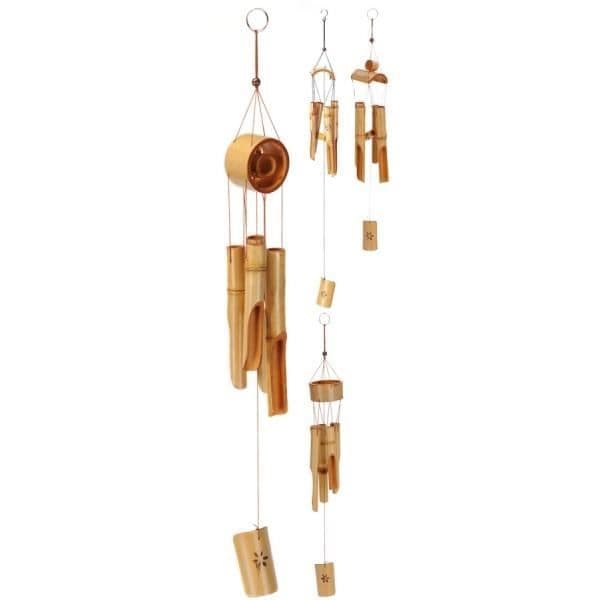 Vindklocka i bambu - Set om 4 - 6x10x75cm