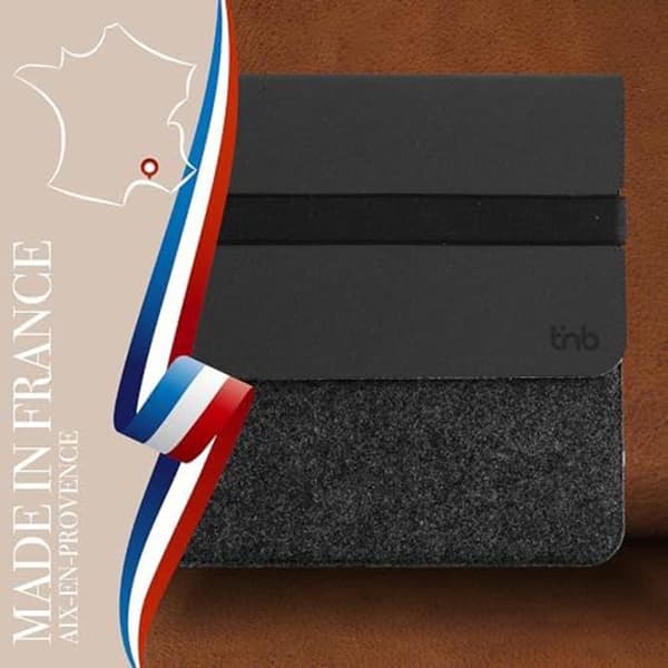 Laptopfodral - T'NB - Tillverkat i Frankrike - Ekofilt - Återvunnet läder - 13/14 tum