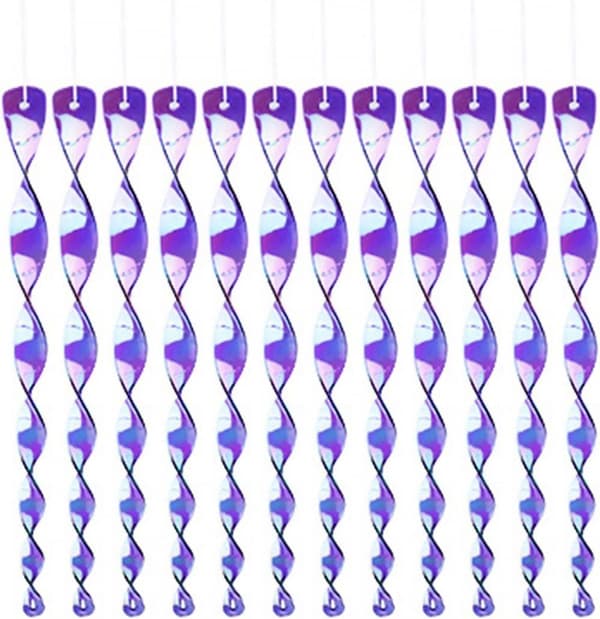 12-pack Spiraler för fågelavvisare - 30 cm, Fågelavvisande Spiraldesign, UV-beständig, för Trädgård och Terrass