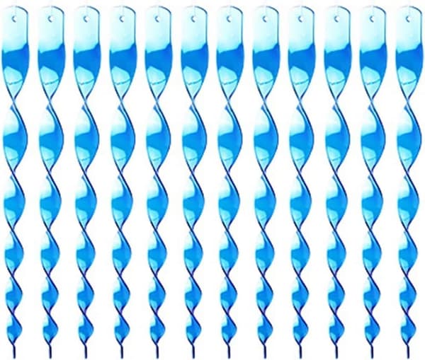 12-pack Spiraler för fågelavvisare - 30 cm, Fågelavvisande Spiraldesign, UV-beständig, för Trädgård och Terrass