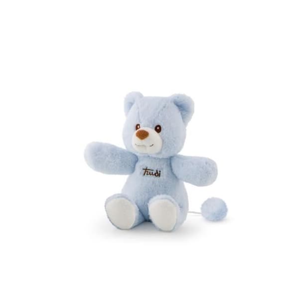 Peluche - Trudi - Orsetto Carillon Cremino Azzurro - Mjuk tyg - Avkopplande melodi - Broderade detaljer