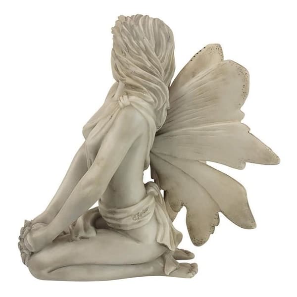Design Toscano Skulptur av Féerna i den Förtrollade Trädgården Vitbruten 12,5 x 20,5 x 21,5 cm - PD1549