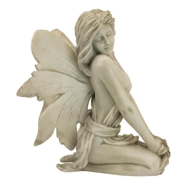 Design Toscano Skulptur av Féerna i den Förtrollade Trädgården Vitbruten 12,5 x 20,5 x 21,5 cm - PD1549