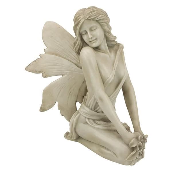 Design Toscano Skulptur av Féerna i den Förtrollade Trädgården Vitbruten 12,5 x 20,5 x 21,5 cm - PD1549