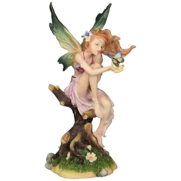 Design Toscano Statuett Baiser de la Fée Papillon, Multicolor, 10 x 10 x 20.5 cm - WU74368