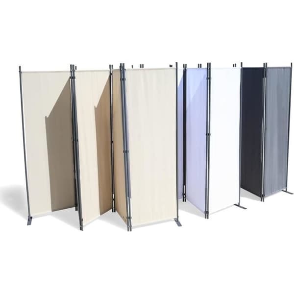 Paravent 5 delar 268 x 167 cm Vit - Set om 2 - GRASEKAMP