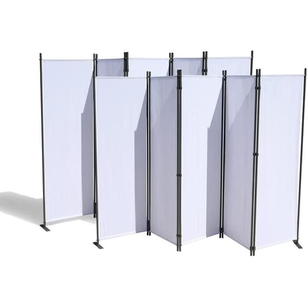 Paravent 5 delar 268 x 167 cm Vit - Set om 2 - GRASEKAMP