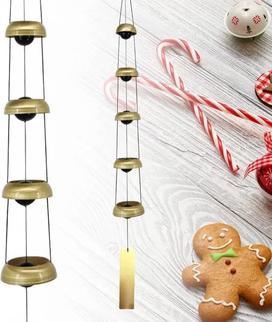Lollanda Wind Chime in Copper – viisikerroksinen pagodimuotoilu selkeällä sävyllä, retro metallikoriste kotiin ja puutarhaan
