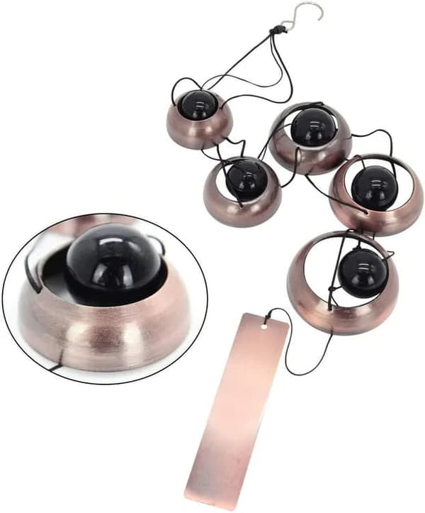 Lollanda Wind Chime in Copper – viisikerroksinen pagodimuotoilu selkeällä sävyllä, retro metallikoriste kotiin ja puutarhaan
