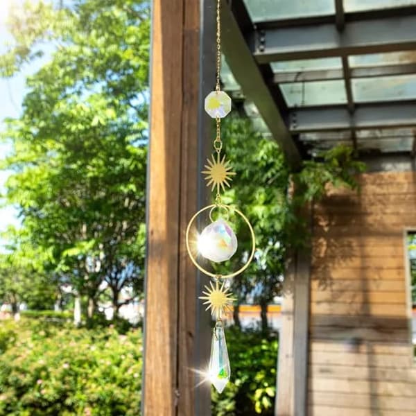 Lollanda Hängande kristall solfångare – regnbågsbrytande prisma och solreflekterande dekoration
