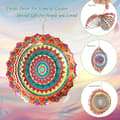 Miniatyrbillede 3 af 6: OBOSOE 2-pak 3D roterende mandala-vindspil – 15 cm mandala-dekoration til have og indendørs brug, flerfarvet