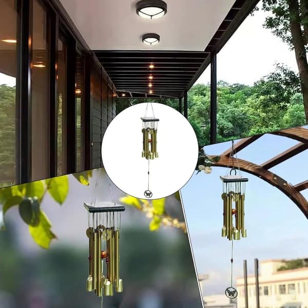 OBOSOE kobber sommerfugletræ og aluminium vindklokke 26 tommer – perfekt til terrasse og altan