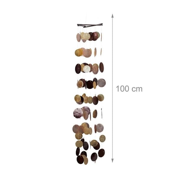 Relaxdays Mobil snäckklocka snäckor girlang 117 cm Hängande inredning trädgård, färgglad