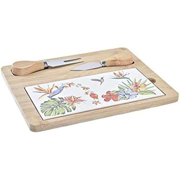 Ostbräda - DKD HEMDEKOR - Flerfärgad - Bambu och stengods - 24,5 x 20 x 1,2 cm - Modern design