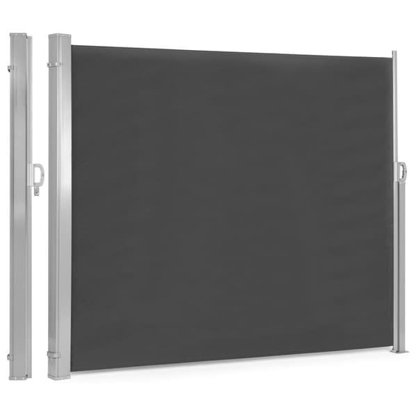 Uttrekbart vindskydd - antracit - 300x200 cm - terrass & trädgård