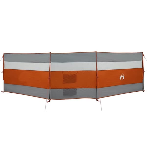 Campingvindskydd grått och orange 508x130 cm vattentätt