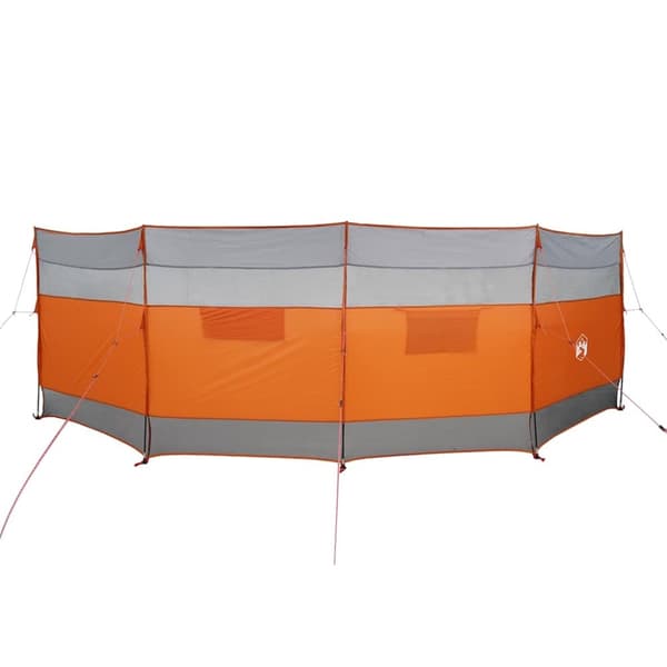 Vindskydd för camping grått och orange 510x153 cm vattentätt