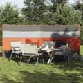 Miniatyrbild 1 av 2: Vindskydd för camping grått och orange 340x130 cm vattentätt