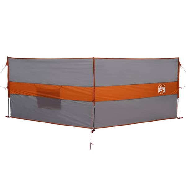 Vindskydd för camping grått och orange 344x120 cm vattentätt