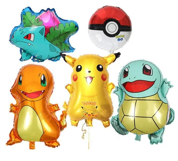 5 Pack Pokemon Pikaqiu Aluminiumballong FOLIE BALLONG 50-60 CM