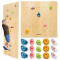 Miniatyrbild 1 av 11: Mamabrum klättervägg i trä för barn – sensorisk väggpanel, 3 moduler + 15 färgglada grepp, för inomhuslek från 3 år