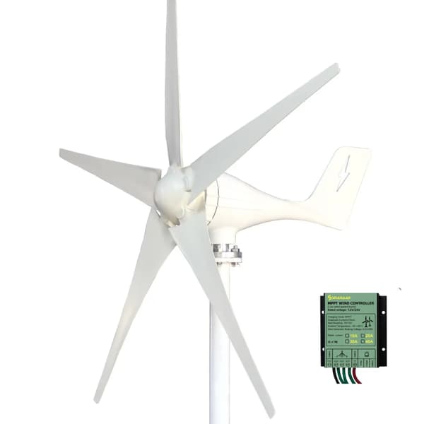 Vindkraftgenerator, 1000W utgångseffekt, 2,0 m/s startfart,1000W, 12v, Med mppt-kontroller