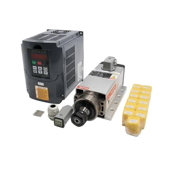 Luftkølet CNC-spindelmotor, 1,5KW/2,2KW, 24000 omdr./min Høj hastighed,2.2KW 220V, Luftfartsstik HY VFD