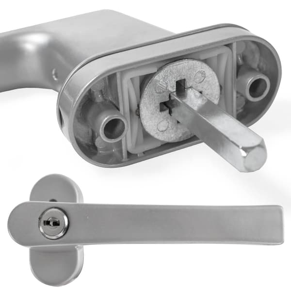 2 fönsterhandtag låsbara - silver