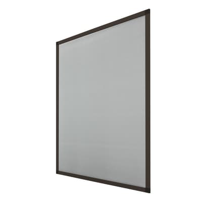 ECD Germany 1-pcs flyveskærm med ramme af aluminium - 100 x 120 cm - brun - vejrbestandigt myggenet lavet af glasfiberstof til vinduer -