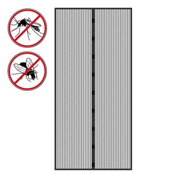 Kärpäsverkko musta, 100x210 cm, liimakiinnitys ilman porauksia, polyesteriä.