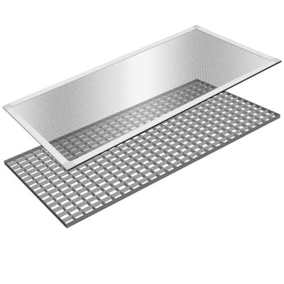 ECD Germany aluminiumslysdæksel 60 x 115 cm - aluminiumsgitter til lette aksler kælder akseldæksel kælderdæksel gitterdæksel gitter beskyttende gitter