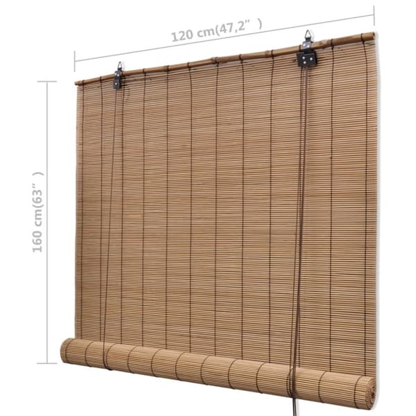 vidaXL Rullgardin i bambu 120 x 160 cm brun