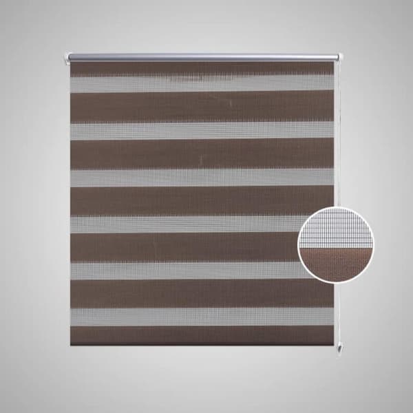 vidaXL Rullgardin randig brun 100 x 175 cm transparent