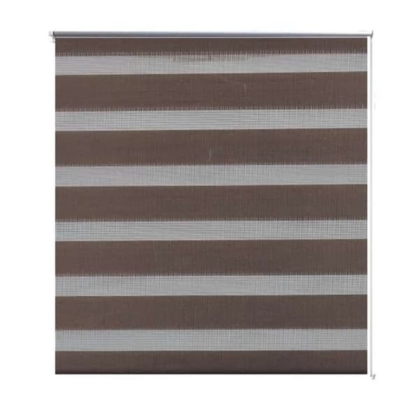vidaXL Rullgardin randig brun 140 x 175 cm transparent