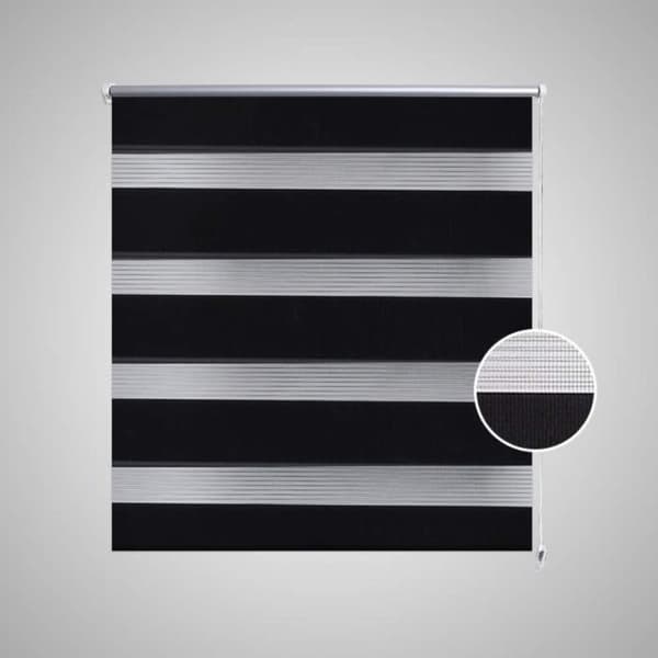 vidaXL Rullegardin i zebradesign 80 x 150 cm sort