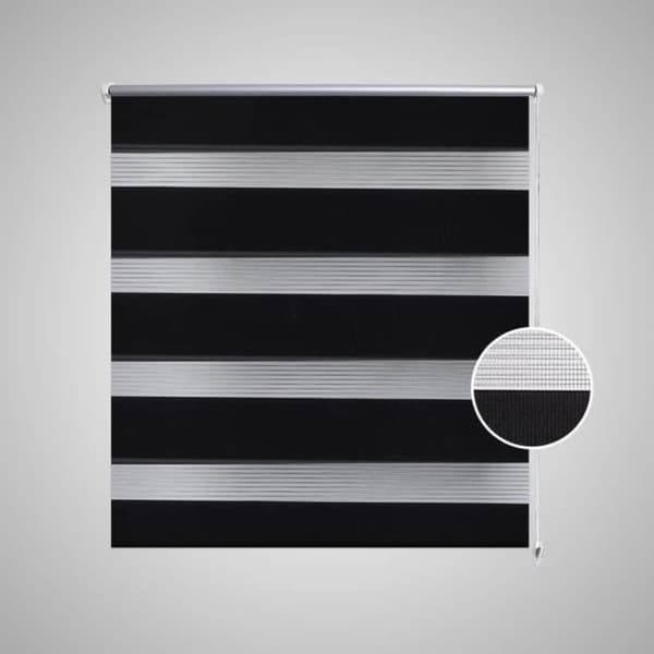 vidaXL Rullegardin i zebradesign 140 x 175 cm sort