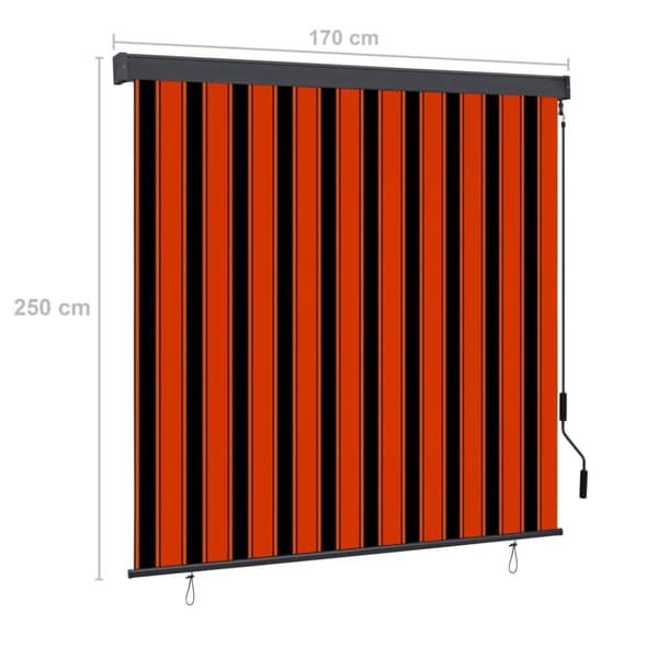 vidaXL Rullgardin utomhus 170x250 cm orange och brun