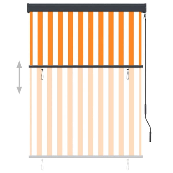 vidaXL Ulkorullaverho 120x250 cm valkoinen ja oranssi