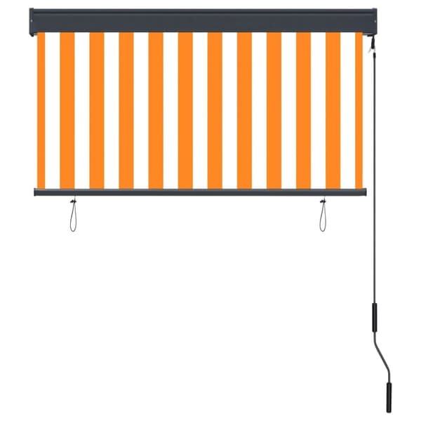 vidaXL Ulkorullaverho 120x250 cm valkoinen ja oranssi