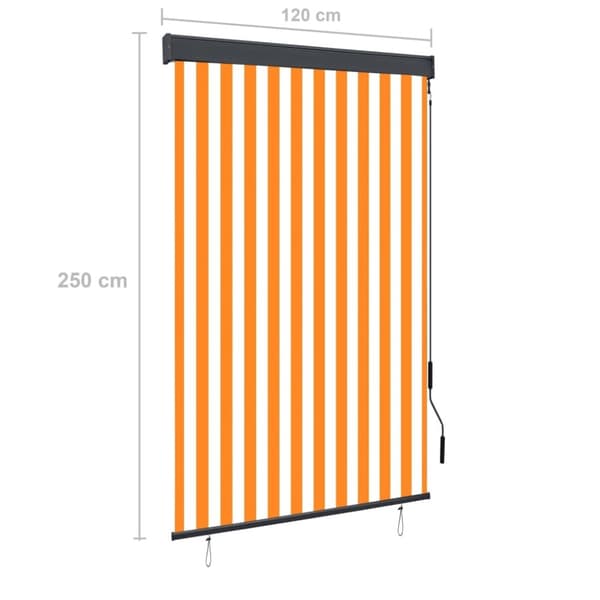 vidaXL Rullgardin utomhus 120x250 cm vit och orange