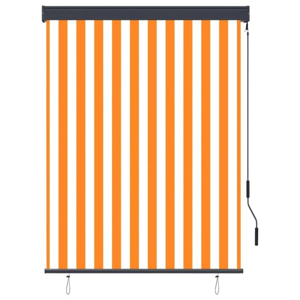vidaXL Rullgardin utomhus 120x250 cm vit och orange