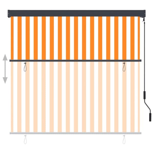 vidaXL Utendørs rullegardin 170x250 cm hvit og oransje